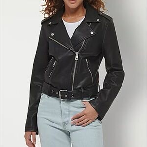 Levi’s Women's Belted Faux Leather Moto Jacket.